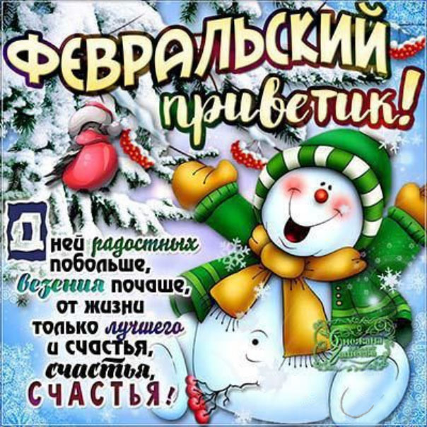 Февральский привет открытка