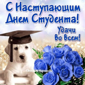 Открытка с наступающим студент